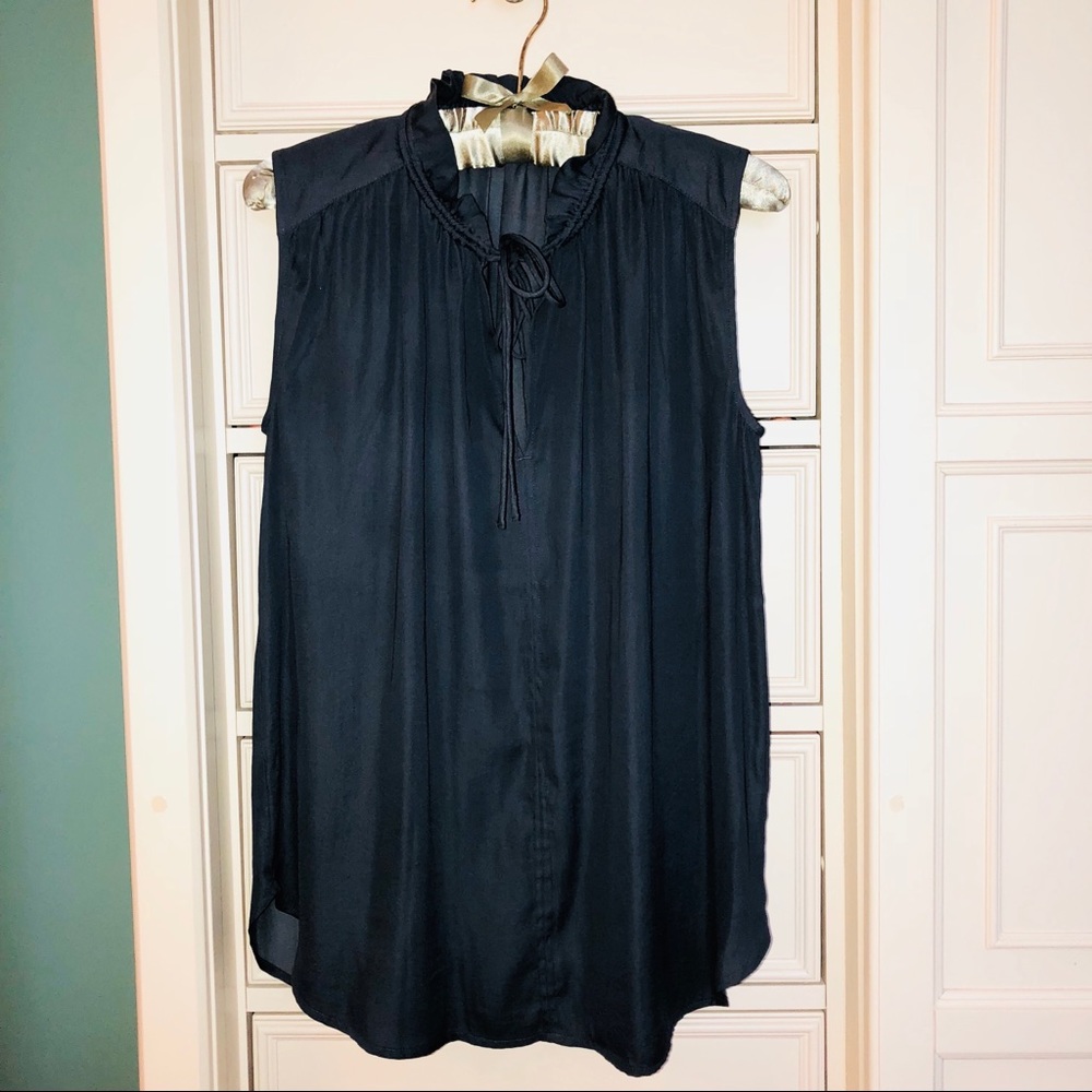 LOFT Sleeveless Gunmetal Grey Blouse